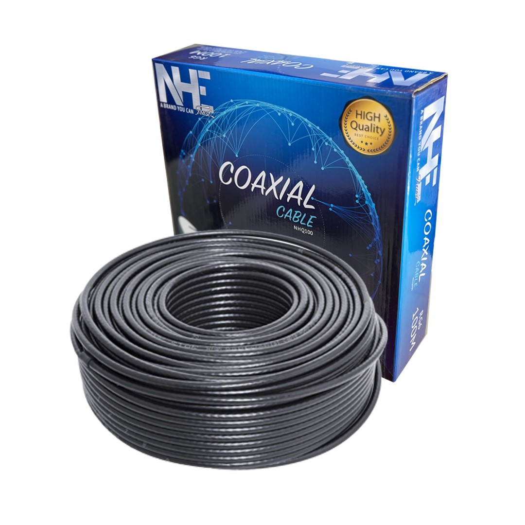NHE RG6 Coaxial High-Quality Satellite Cable – 100 m Roll