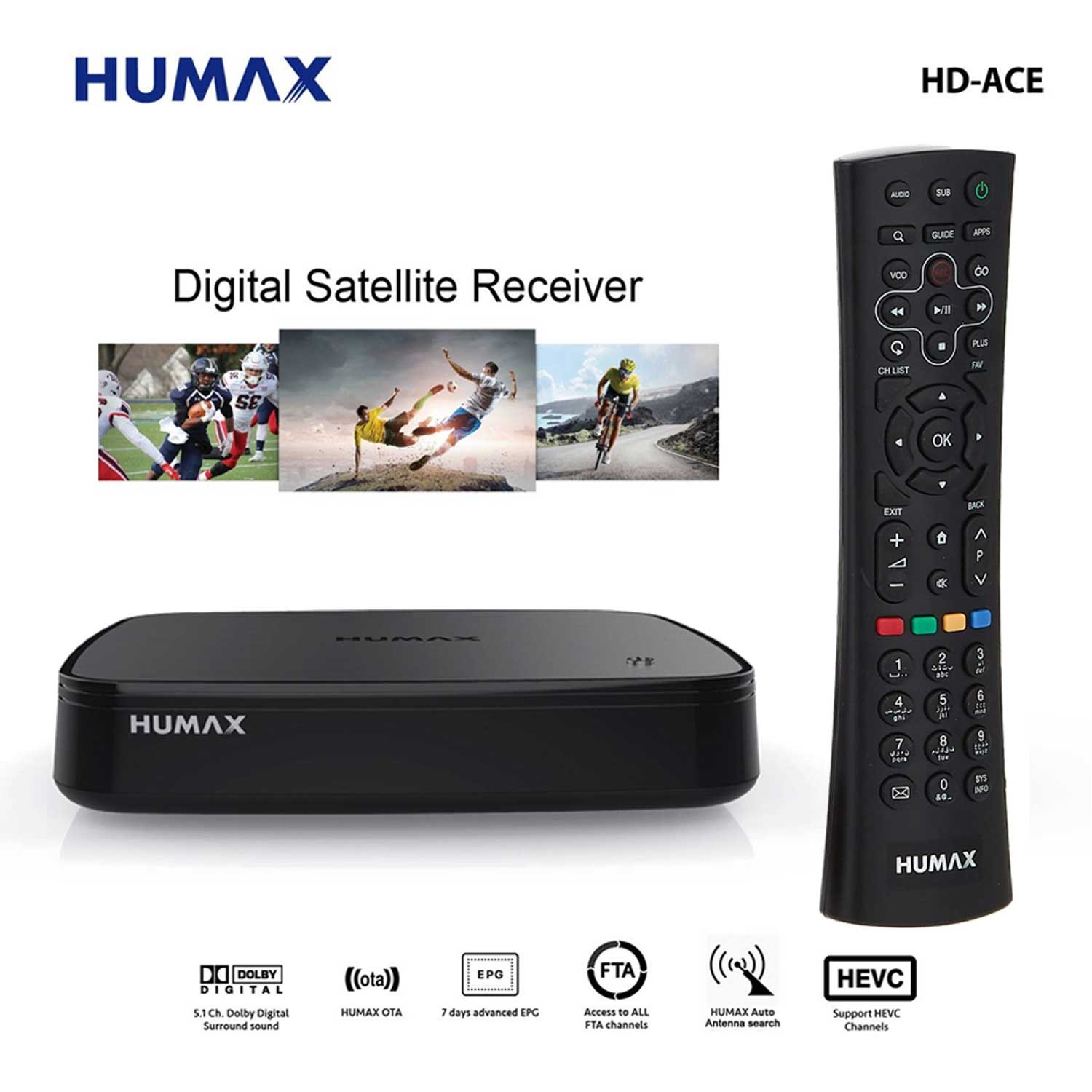 HUMAX HD-ACE Satellite Receiver – FTA Free-To-Air HD Digital Receiver