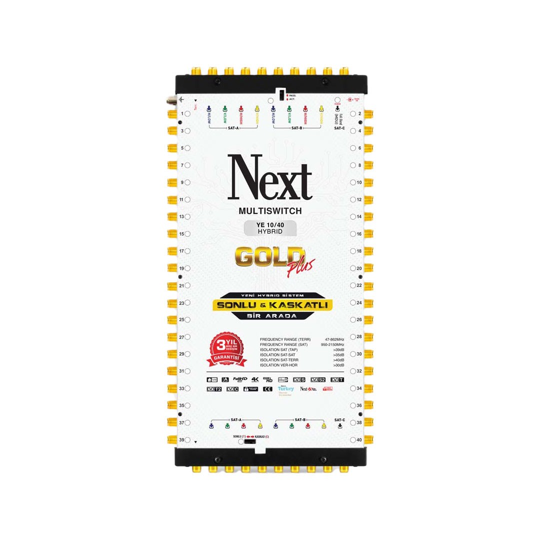 NEXT MultiSwitch 10x40 – 1 Terrestrial + 8 Satellite Inputs (40 Outputs)