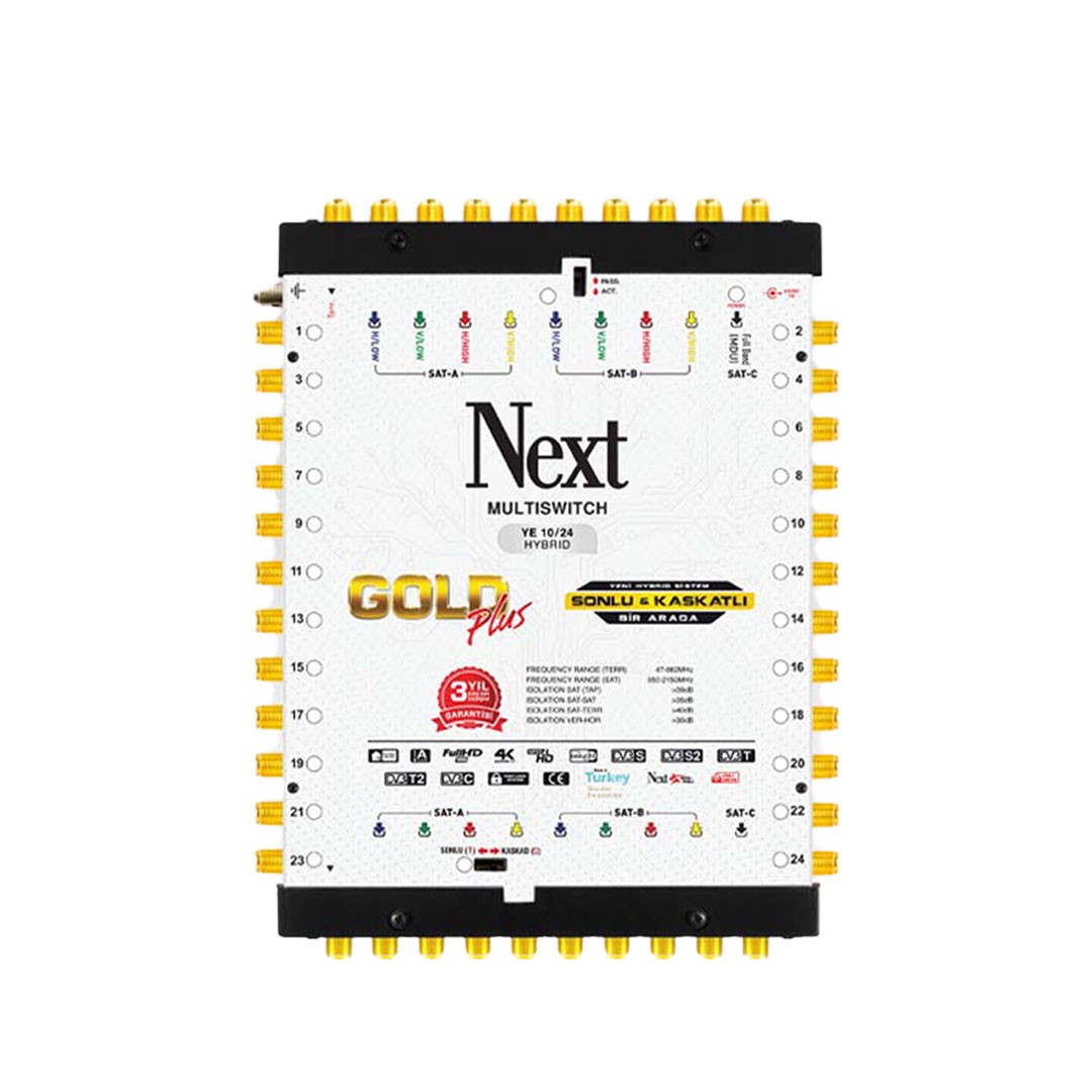 NEXT MultiSwitch 10x24 – 1 Terrestrial + 8 Satellite Inputs (24 Outputs)