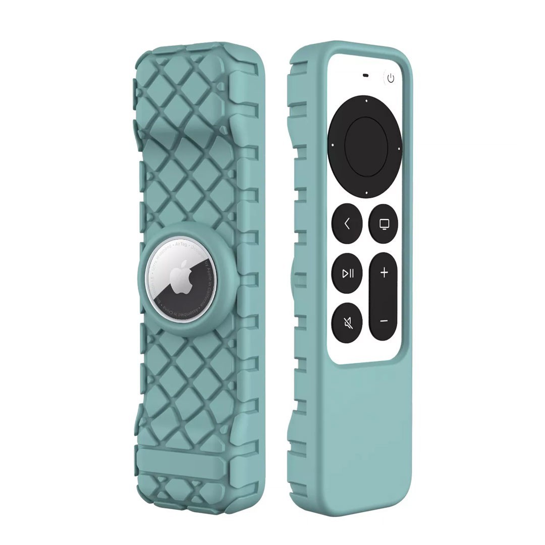 Silicone Case for Apple TV 4K Siri Remote (2nd & 3rd Gen) – 2-in-1 with AirTag Holder