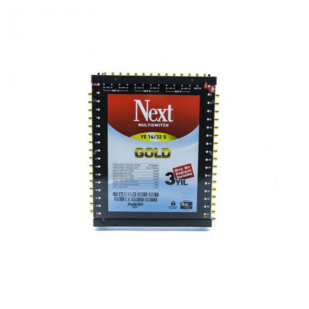 NEXT MultiSwitch 14x32 – 1 Terrestrial + 12 Satellite Inputs (32 Outputs)nputs