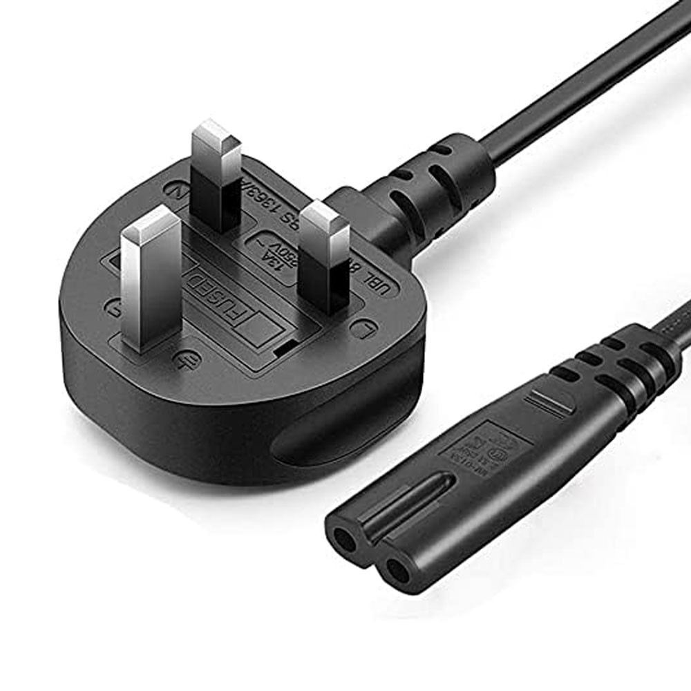 UK 2-Pin Power Cable Flat Plug – 1.5 M | Compatible for TV, Laptop Adapter & Other Electronics